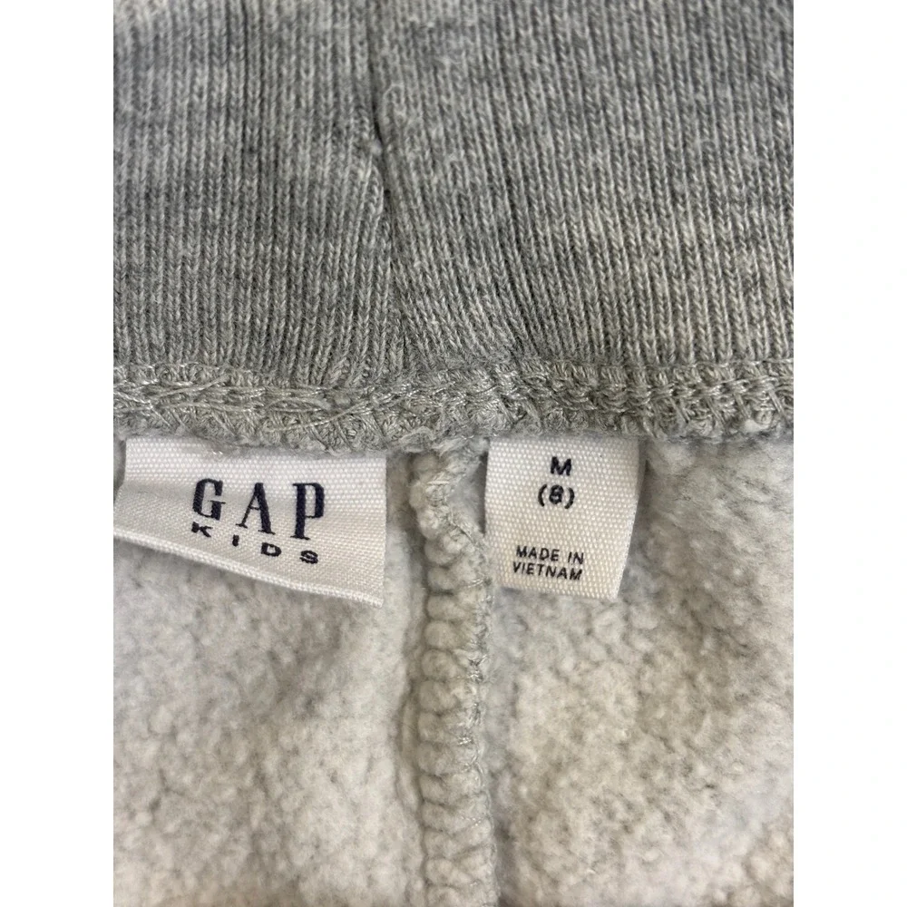 Gap‎ Kids Girls Gray Logo Fleece Joggers Sweatpants Size M 8 Pink Logo